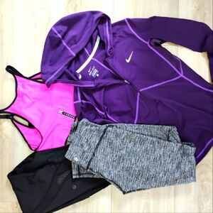 LULULEMON Leggings 4 Piece Bundle Sports Bra Fenty Nike DRI FIT Tennis Jacket Sm